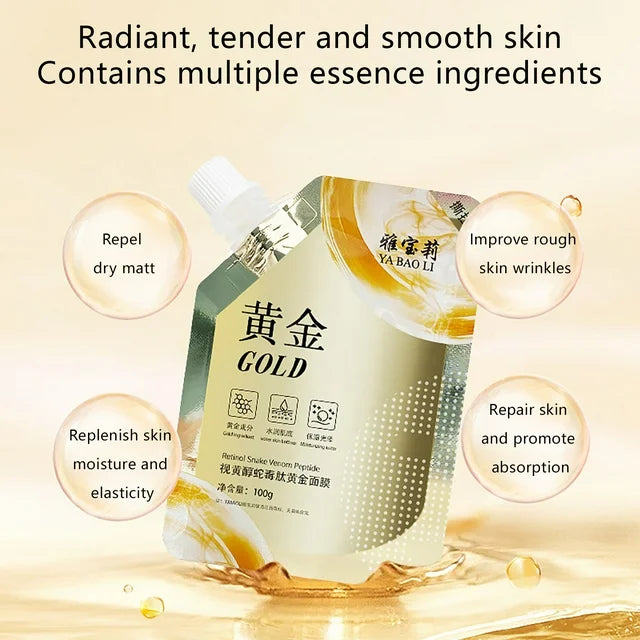 Retinol Gold Facial Mask Tear Off Mud Film Moisturizing Skin Care 100g