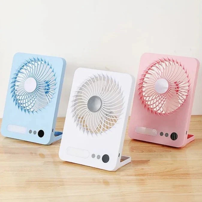 Mini Foldable Slim USB Led Lamp And Fan Dormitory Hanging Dual Purpose Fan