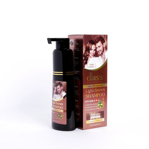 CHIRS'S Professional Hair Color Shampoo With Argan Extract- 200ml - Light Brown