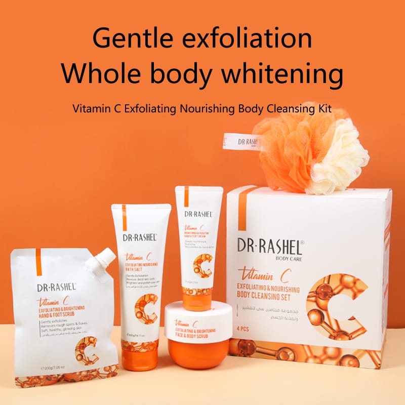 Dr Rashel  Vitamin C Exfoliating & Nourishing Body Cleansing Kit 4Pcs Set