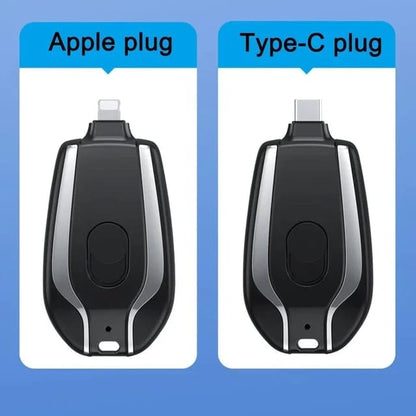 Mini Portable Emergency Charger Power Bank 1500mAh Fast Charging Keychain Typer Apple