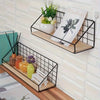 Iron Material Wall Mounted Checks & Boxes Wall Shelf Storage Rack Organizer