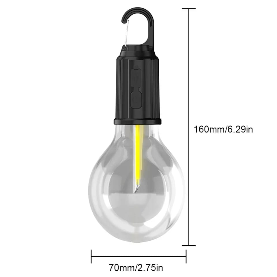 Mini LED Tent Light Camping Light Type-C USB Rechargeable Waterproof With Hook And 3 Modes