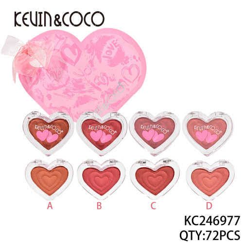 Kevin & Coco 4 Color Heart Shape Airy Mousse Blush Set Pack of 4
