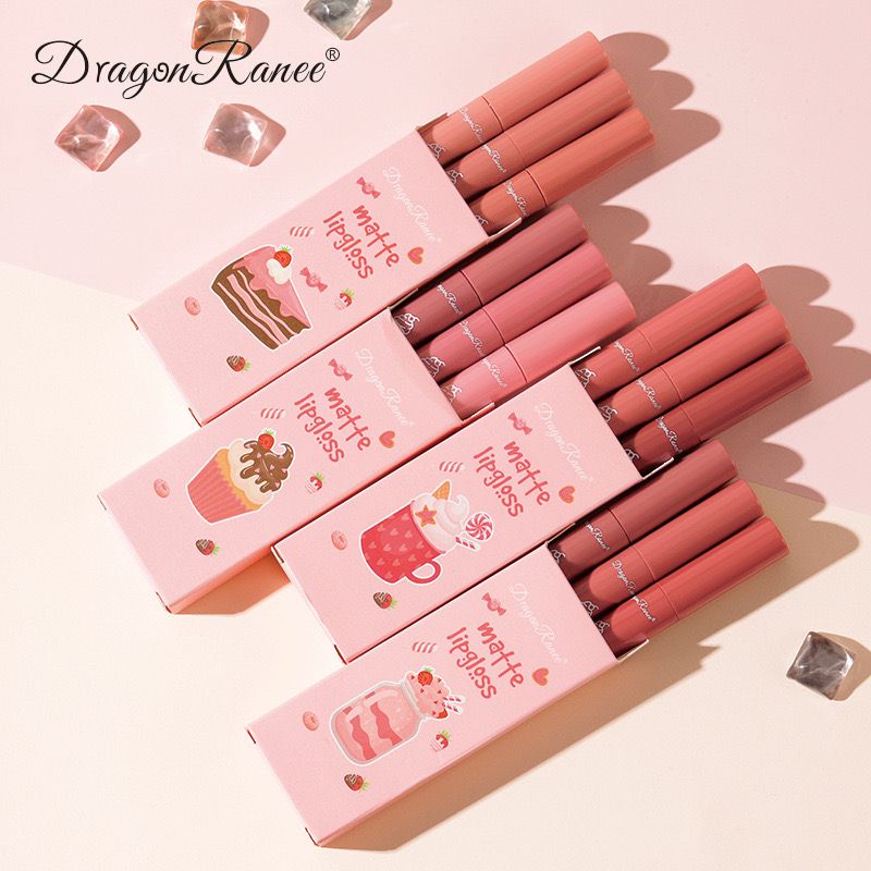 Dragon Ranee Nude Matte Lipgloss 3Pcs Set