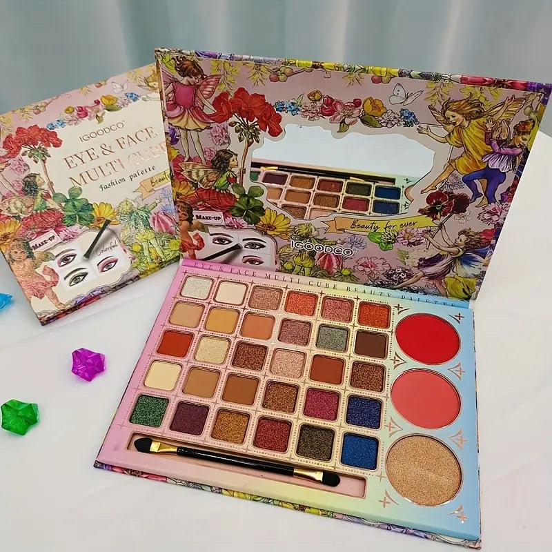 Igoodco 33 Colors Eye And Face Mullti Cube Fashion Palette Beauty For Ever Eyeshadow And Blusher Palette