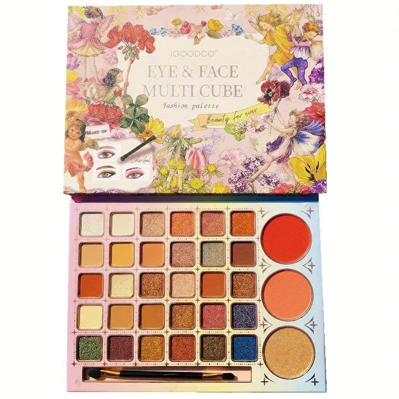 Igoodco 33 Colors Eye And Face Mullti Cube Fashion Palette Beauty For Ever Eyeshadow And Blusher Palette