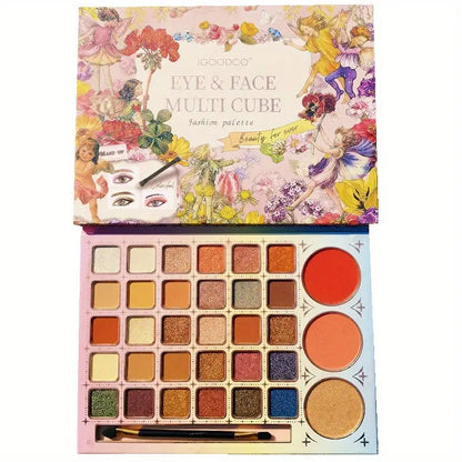 Igoodco 33 Colors Eye And Face Mullti Cube Fashion Palette Beauty For Ever Eyeshadow And Blusher Palette