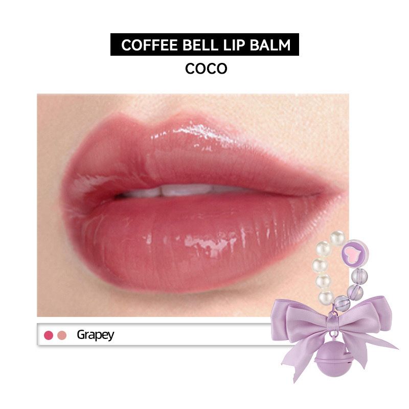 CAFE COCO Portable Bell Lip Balm Moisturizing Hydrating Long-Lasting Lip Balm Mirror Sce Replenishment Water-Rich Lip Blamurfa