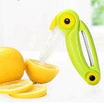 Multifunctional 2in1 Stainless Steel Portable Multicolored Cartoon Bird Mini Folding Fruit Knife Peeler