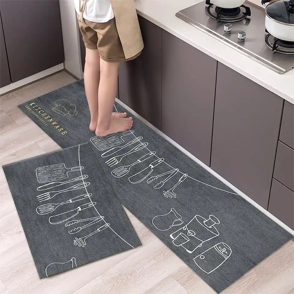 Set Of 2 Anti Slip Floor Mat Washable