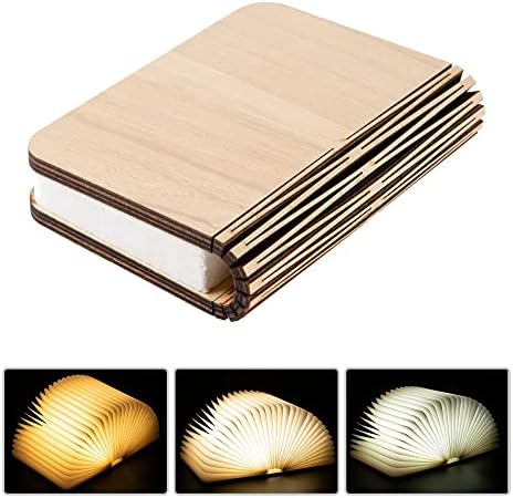 LED Wooden Book Lamp Children Reading Light Bedside Table Lamp Bedroom Art Decor Night Light