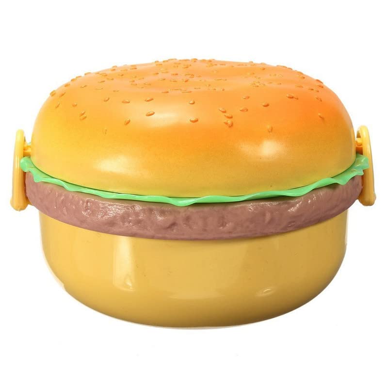 Burger Shape Double Layer Plastic Lunch Box