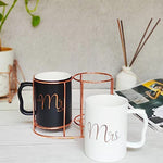 Mr & Mrs Mugs with Stand Set