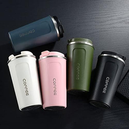 Double Stainless Steel Coffee Cup Vacuum Flask Leak-Proof Non-Slip Office Coffee Mug Car Travel Thermal Cup