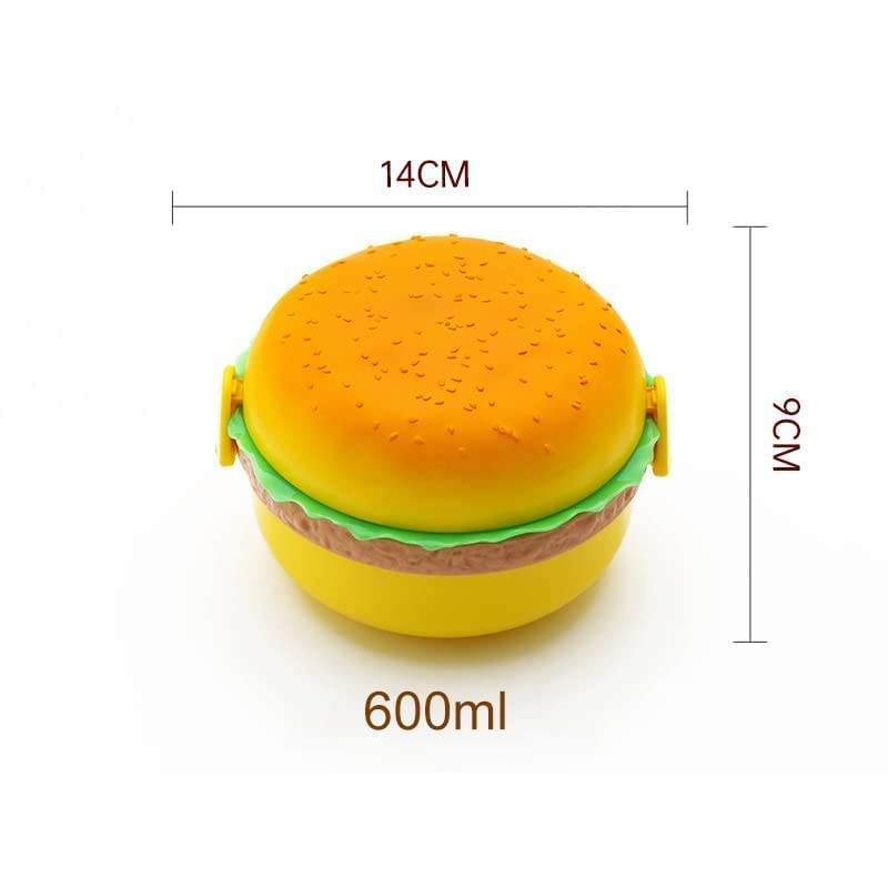 Burger Shape Double Layer Plastic Lunch Box