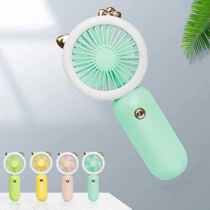 Portable Handheld Cute Mini USB Rechargeable Cooling Fan With Led Light