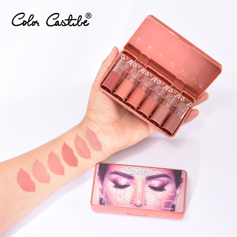 Color Castle Nude Shade Velvet Matte Lipstick Pack Of 6