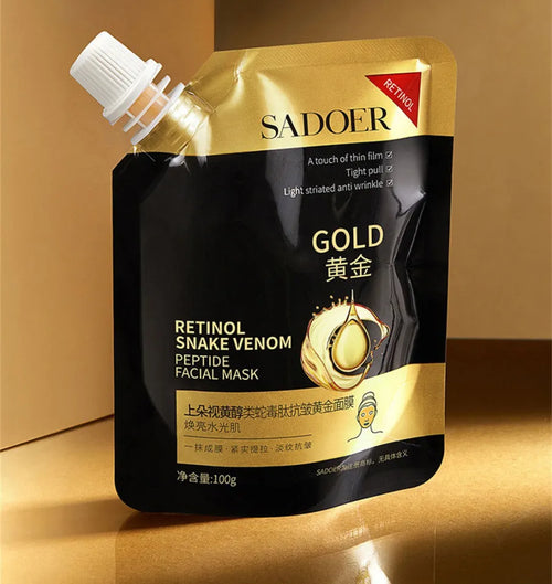 SADOER Retinol Snake Venom Peptide Gold Mask Deep Cleansing Gold Collagen Peel Off Face Mask