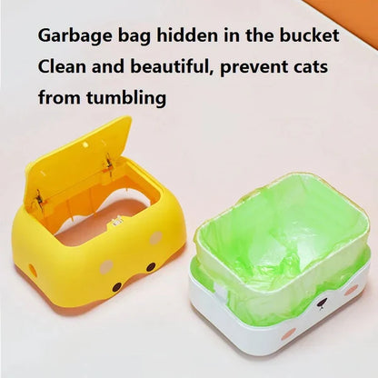 Cute Pet Dog Mini Trash Can Storage Box Double Press Trash Can with Lid