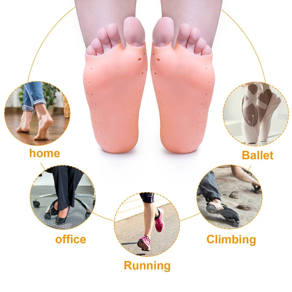 Soft Silicone Moisturizing Gel Socks For Foot Care Protector Relieve Dry Cracked Peeling Heels