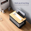 Iron Material Tissue Box  With Wooden Lid Cover And Mobile Holder Stand