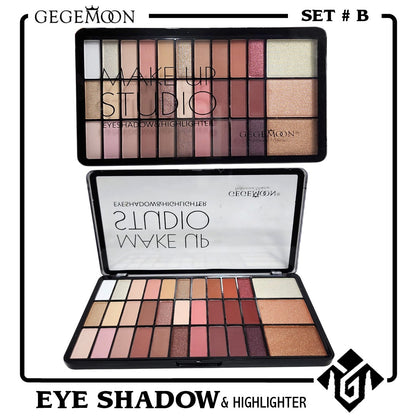 Gegemoon Makeup Studio 33 Colors Eyeshadow And Highlighter Palette