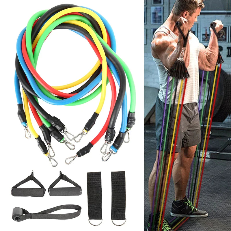 11Pcs Fitness Resistance Bands Set