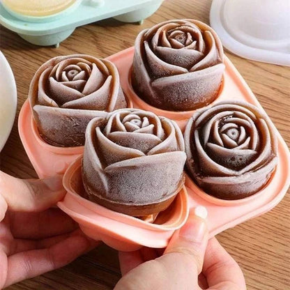 4-Grid Silicone Rose Ice Mold