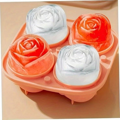 4-Grid Silicone Rose Ice Mold