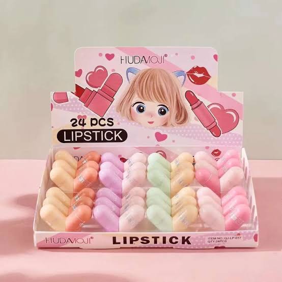 Hudamoji 2 in1 Heart Lipsticks 4Pcs Set