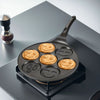 Non Stick Emoji Smiley Pancake Frying Pan with 7 Unique Flapjack Faces