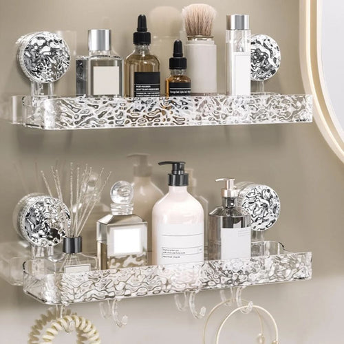 Premium Luxury Crystal Wall Mounted Shelf With Suction Cup