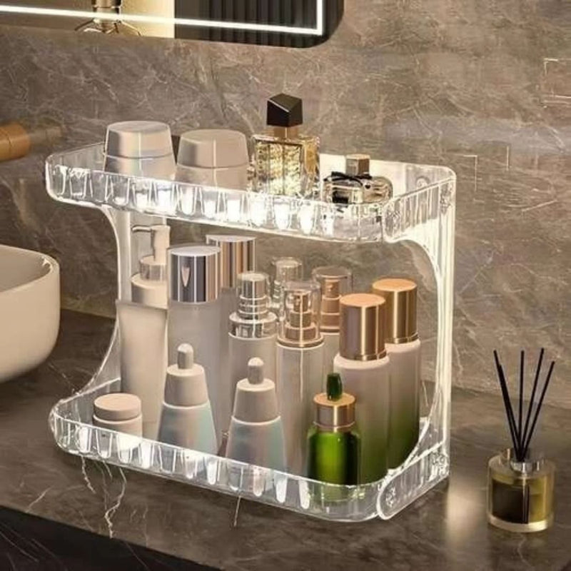 Multipurpose Acrylic Desktop 2 Layer Perfume And Cosmetic Stand