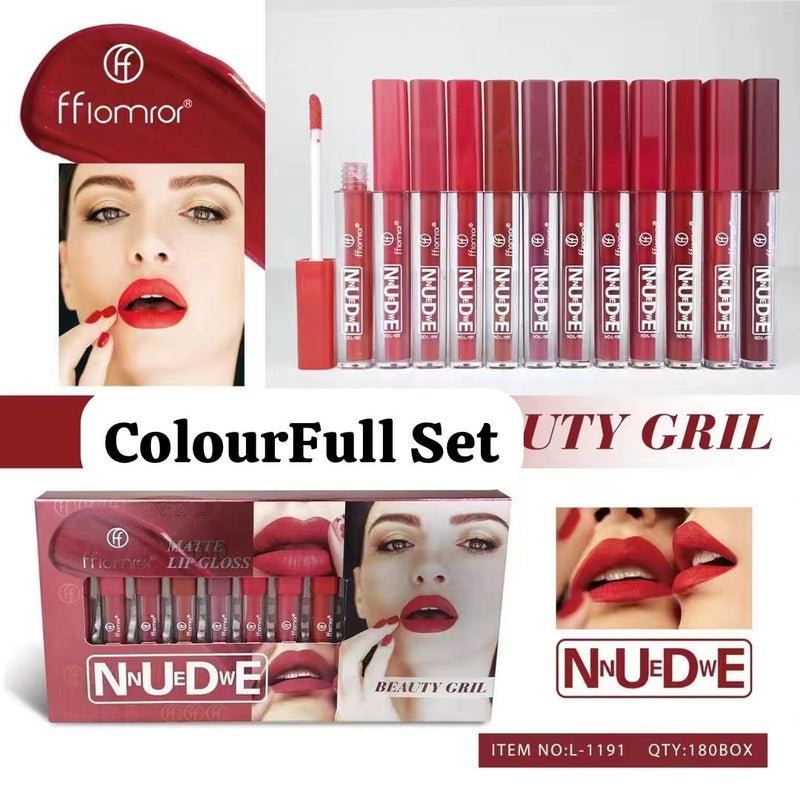 Flormar Beauty Gril New Nude Lip Gloss 12Pcs Set