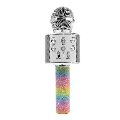 Rechargeable Wireless Bluetooth Rainbow Karaoke Microphone With Builtin Speaker