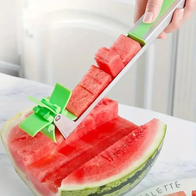 Stainless Steel Windmill Design Watermelon Slicing Knife Cutter