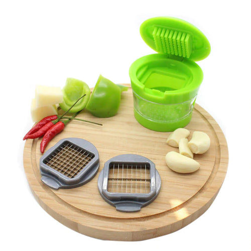 Garlic Chopper Plastic Stainless Steel Mini Garlic Press Chopper Cutter