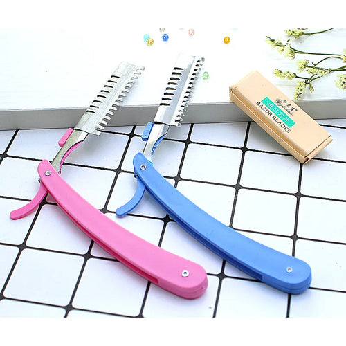 Foldable Eyebrow Razor With 5 Replacement Blades Easily Remove Hair For Women