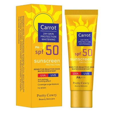 Pretty Cowry Carrot Sun Block  SPF50 Pa+++ UVA UVB Sunscreen Protection