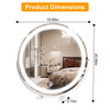 Rotatable Round Vanity Table Mirror With LED Halo Light Smart Touch Tabletop Mirror