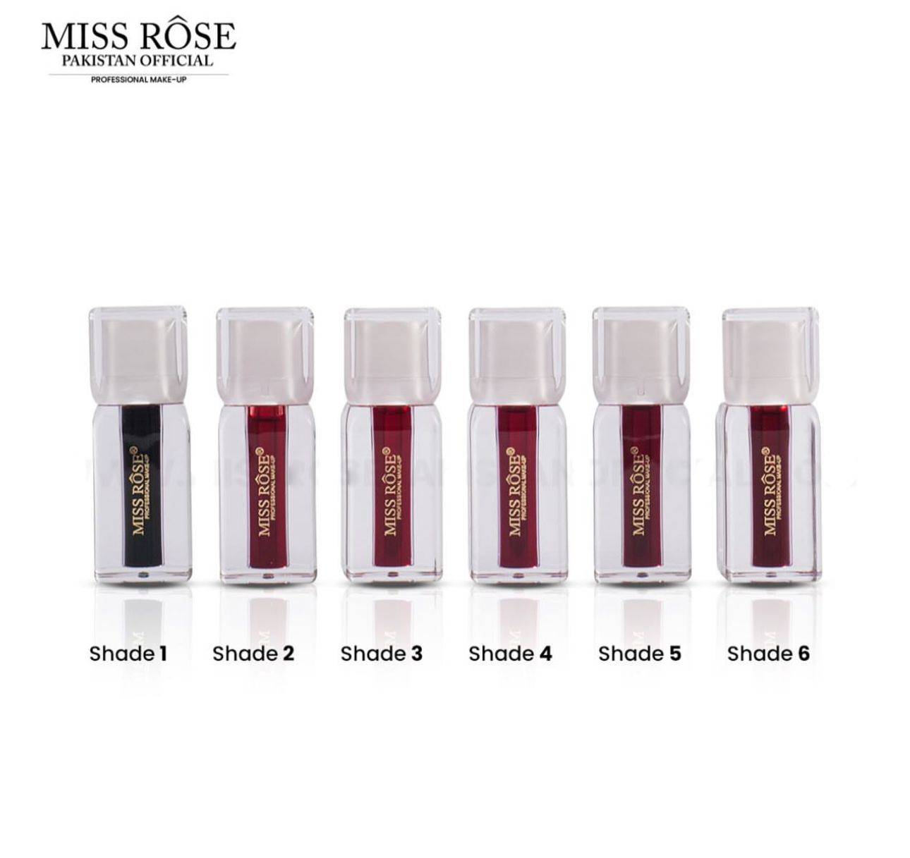 Miss Rose Crystal No Transfer 2in1 Lipstick Tint & Liquid Blusher 6pcs Set