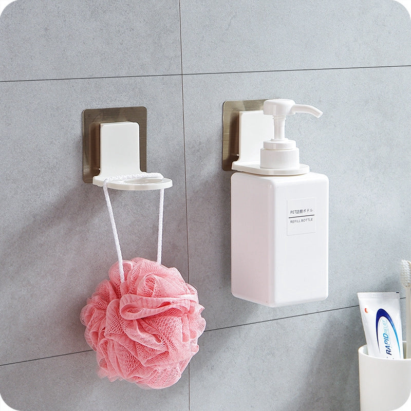 Multipurpose Self Adhesive Wall Mounted Shampoo Bottle Holder Shower Gel Bottle Rack Hook Pack of 2