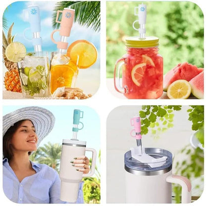 Silicone Straw Cover Caps Compatible For Stanley Cup Reusable Straw Tip Covers Drinking Straws For Tumbler