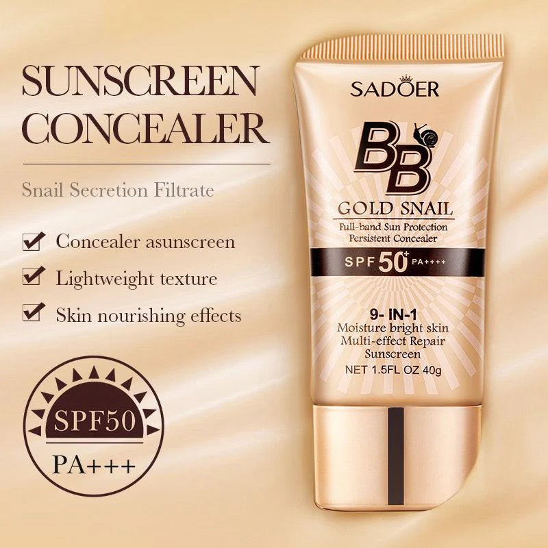 Sadoer Gold Snail Concealer Isolation BB Cream Long Lasting Sunscreen