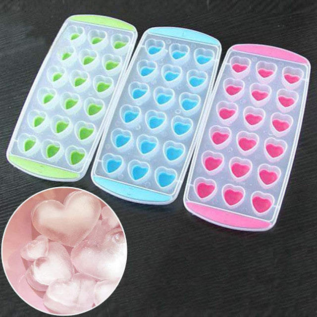 Silicone Heart Shape Ice Tray Soft 18 Grids Ice Mold Tray