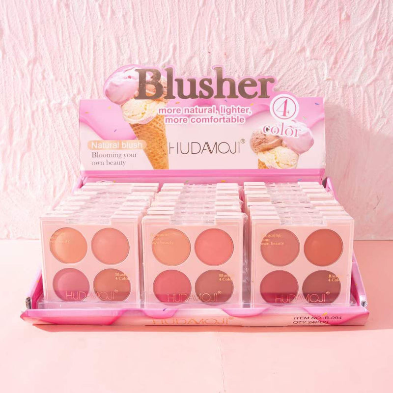 Hudamoji 4 Color Blusher 3Pcs Set