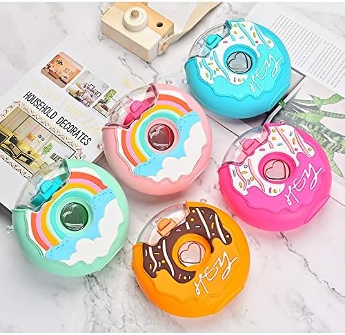 Silicone And Plastic Delicious Kids Donut Sipper Water Bottle With Straw