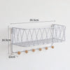 Wall Mounted Criss Cross Wall Shelf Storage Rack With Hook