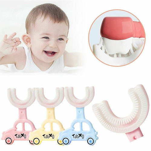 Silicone U Shaped Car Taxi Toddler Toothbrush For Kids